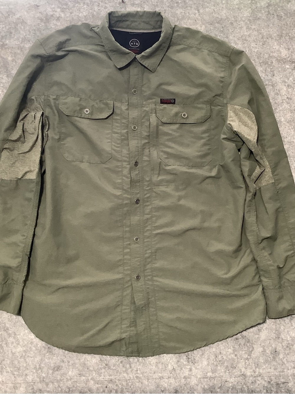 Wrangler ATG Olive Green Button-Front Shirt